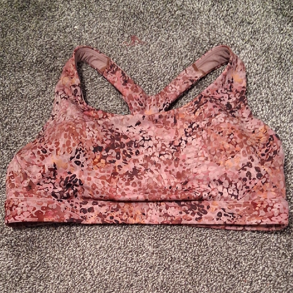 Athleta Pink Patterned Sports Bra